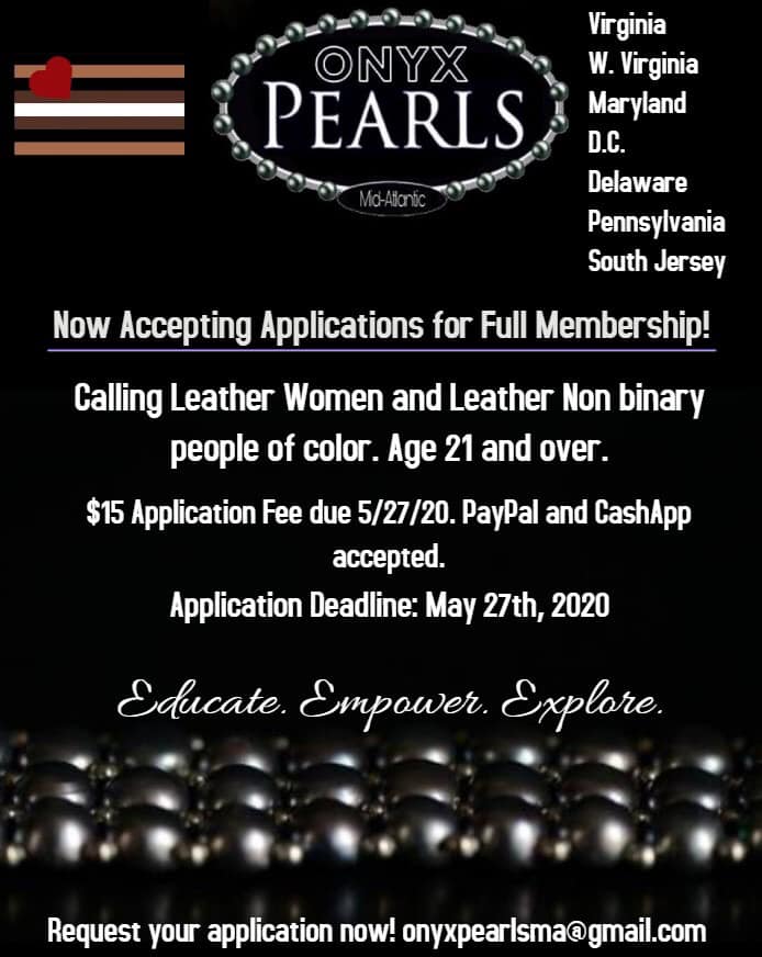 The Mid-Atlantic Onyx Pearls are now accepting applications for full membership